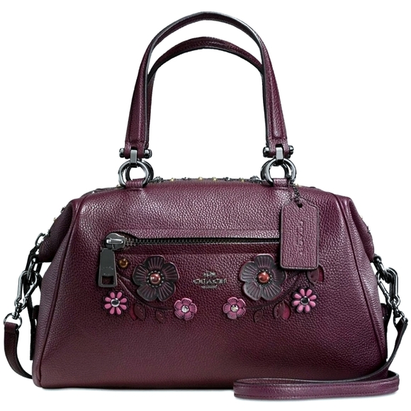 Coach Handbags - RARE Coach Willow Floral Detail Primrose Satchel, Color: Oxblood, Style 55518